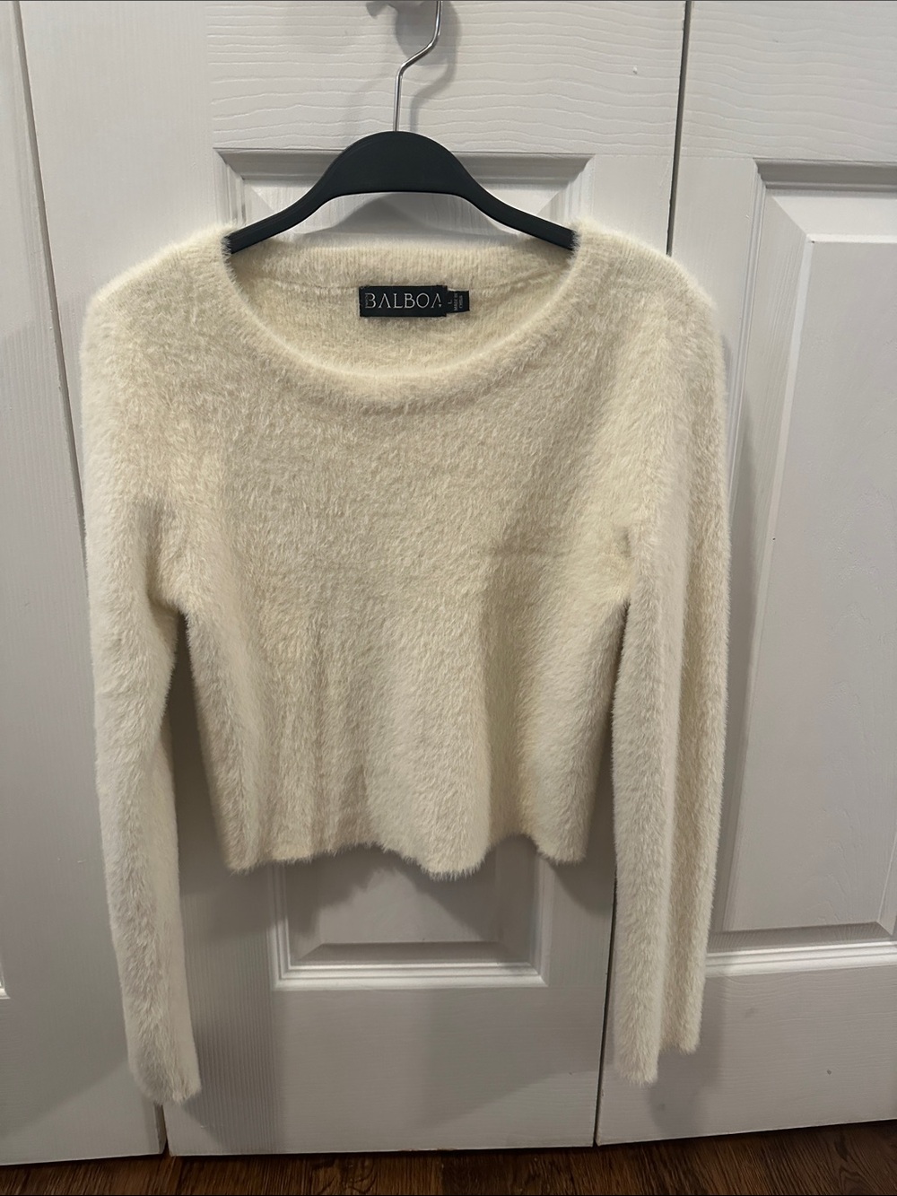 Balboa Kids Cream Fuzzy Long-Sleeve Sweater